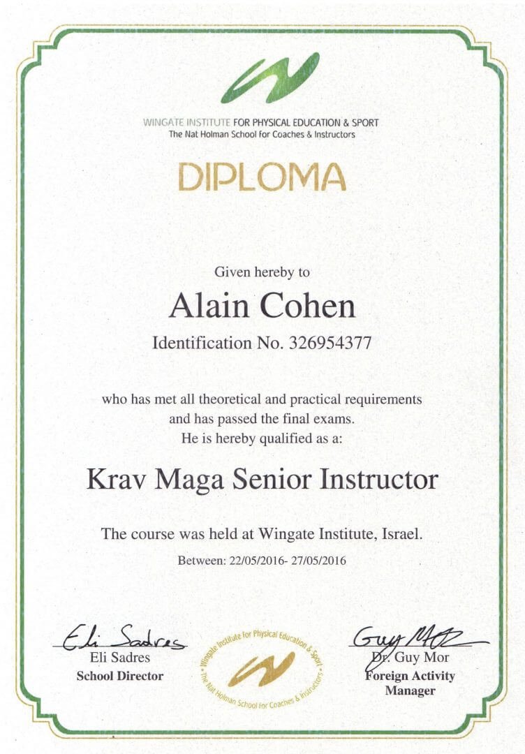 KRAV MAGA SENIOR INSTRUCTOR WINGATE